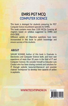 EMRS PGT MCQ Computer Science : EMRS PGT Computer Science 1100+ MCQ based on New Pattern