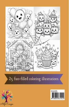 Halloween Happening:A Coloring Adventure for kids : Book for aged 4 and up! Delightful and Spooky Halloween Coloring Pages for Preschoolers and Elementary School Kids (Kid-Friendly Halloween Coloring Books