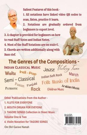 Best Compositions of D. Madhusudan : 25 Musical Lessons in Staff Notes & Indian Notes for Piano Guitar Flute Violin Mandolin Banjo Saxophone Harmonica Ukulele and All