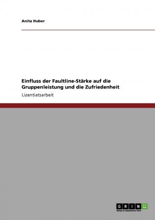 Einfluss der Faultline-Stärke auf die Gruppenleistung und die Zufriedenheit