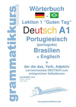 Wörterbuch Deutsch -  Portugiesisch (Brasilien) - Englisch Niveau A1