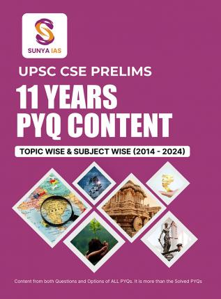 UPSC CSE Prelims 11 Years PYQ ContentTopic wise and Subject wise (2014 - 2024)
