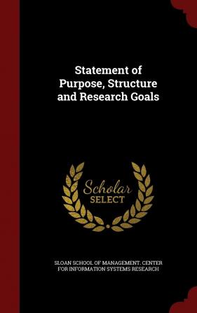 Statement of Purpose Structure and Research Goals