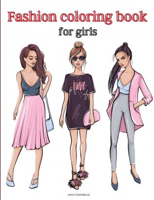 Fashion coloring book for girls