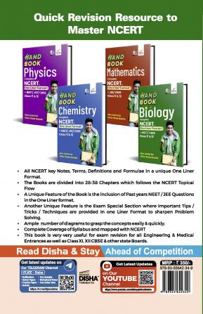 HandBook of Biology - Complete NCERT in One Liner Format for NEET/ CBSE Class 11 & 12