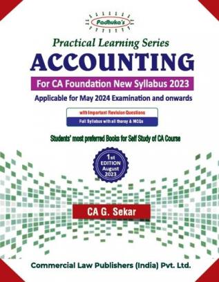 Practical Learning Series Accounting for CA Foundation New Syllabus 2023 (for May 2024)