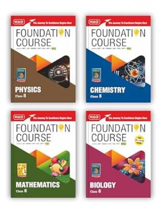 MTG Foundation Course Class 8 Physics Chemistry Mathematics & Biology Book (Edition 2025) (Set of 4 Books) For IIT JEE NEET NSO Olympiad CUET NVS KVPY & Boards Exam | Based on NCERT Latest Pattern