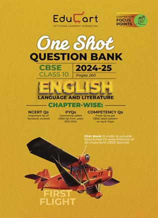 Educart CBSE Class 10 ENGLISH One Shot Question Bank 2024-25 (for 2025 exam)