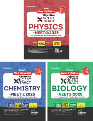 Disha's New Syllabus Objective NCERT Xtract Physics Chemistry & Biology for NEET (UG) 9th Edition | One Liner Theory MCQs on every line of NCERT Tips on your Fingertips Previous Year Question Bank PYQs Mock Tests