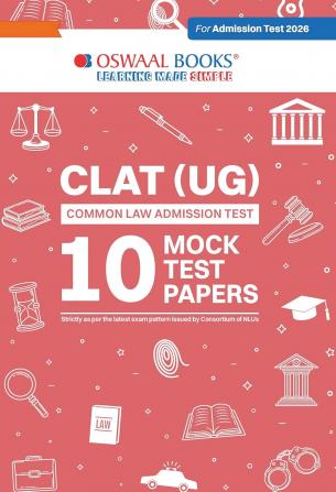 Oswaal CLAT (UG) (COMMON LAW ADMISSION TEST) | 10 Mock Test Papers | For 2026 Admission Test