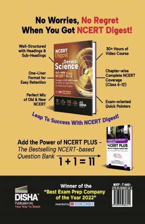 NCERT Digest General Science – Old + New NCERT Class VI – XII Concepts in ONE LINER Format for UPSC & State PSC Civil Services Exams with 30+ Hours Video Course | Notes for a strong IAS Prelims & Mains Foundation | First Book with a seamless integration of Old & New NCERT Books |