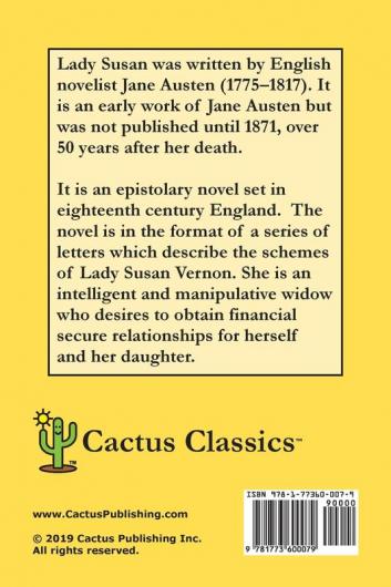 Lady Susan (Cactus Classics Large Print): 16 Point Font; Large Text; Large Type