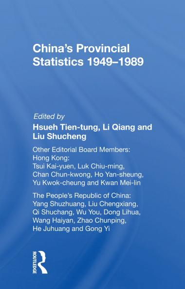 China's Provincial Statistics 1949-1989