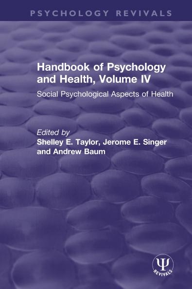 Handbook of Psychology and Health Volume IV