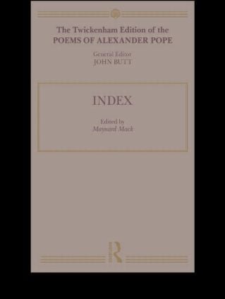 Twickenham Edition of the Poems of Alexander Pope