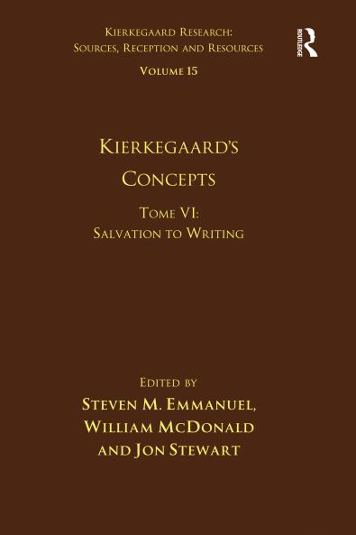 Volume 15 Tome VI: Kierkegaard's Concepts