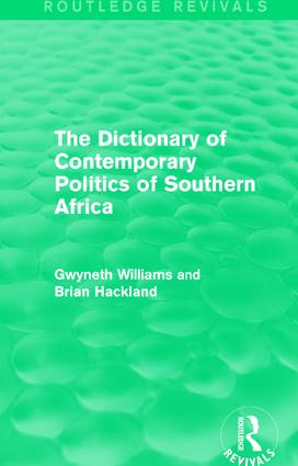 Dictionary of Contemporary Politics of Southern Africa