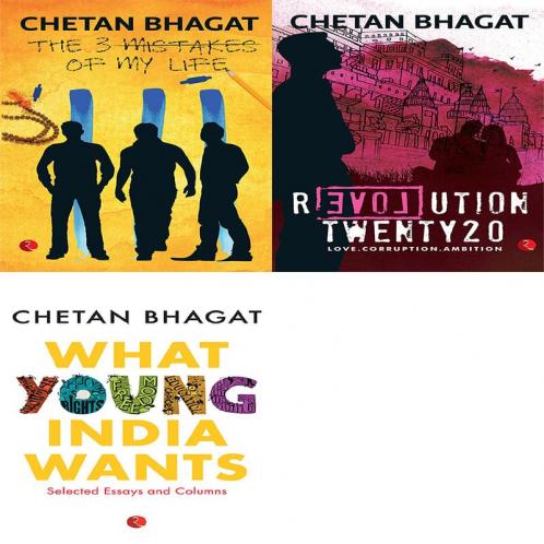 Chetan Bhagat Combo - 3 Mistakes of My Life Revolution Twenty20 What Young India Wants (Set of 3 books)