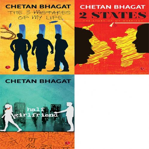 Half Girlfriend + 2 States: The Story of My Marriage + The 3 Mistakes of My Life (Set of 3 Books)