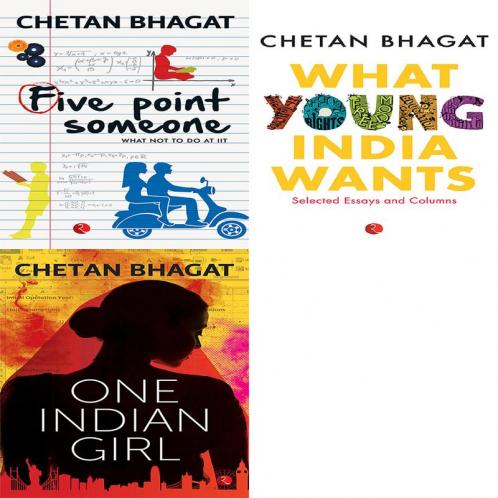 One Indian Girl + What Young India Wants: Selected Non - Fiction + Five Point Someone ; What Not To Do at IIT (Set of 3 Books)