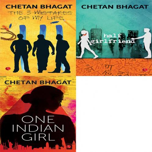 One Indian Girl + Half Girlfriend + The 3 Mistakes of My Life (Set of 3 Books)