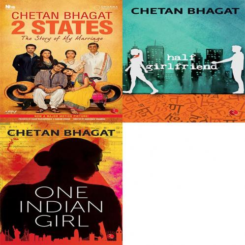 One Indian Girl + Half Girlfriend + 2 States the Story of My Marriage (Set of 3 Books)