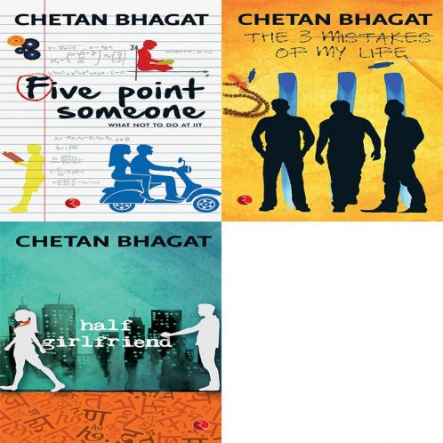 Half Girlfriend + The 3 Mistakes of My Life + Five Point Someone ; What Not To Do at IIT (Set of 3 Books)