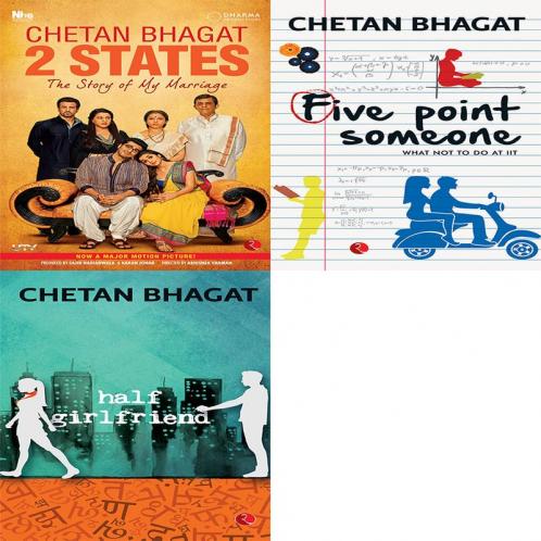 Half Girlfriend + Five Point Someone ; What Not To Do at IIT + 2 States the Story of My Marriage (Set of 3 Books)