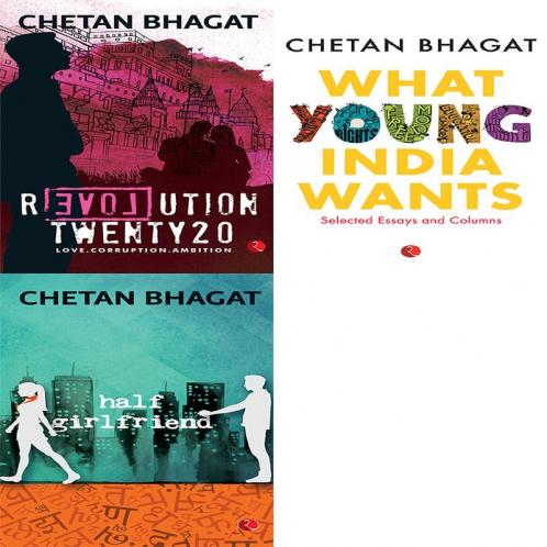Half Girlfriend + What Young India Wants: Selected Non - Fiction + Revolution Twenty 20: Love. Corruption. Ambition (Set of 3 Books)