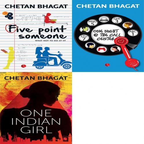 One Indian Girl + One Night @ The Call Centre + Five Point Someone ; What Not To Do at IIT (Set of 3 Books)