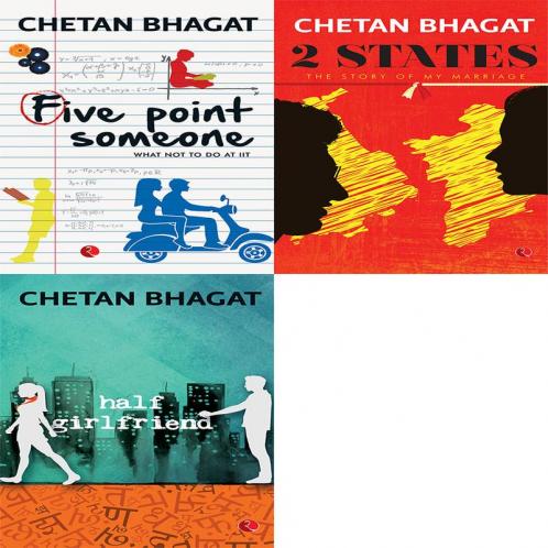 Half Girlfriend + 2 States: The Story of My Marriage + Five Point Someone ; What Not To Do at IIT (Set of 3 Books)