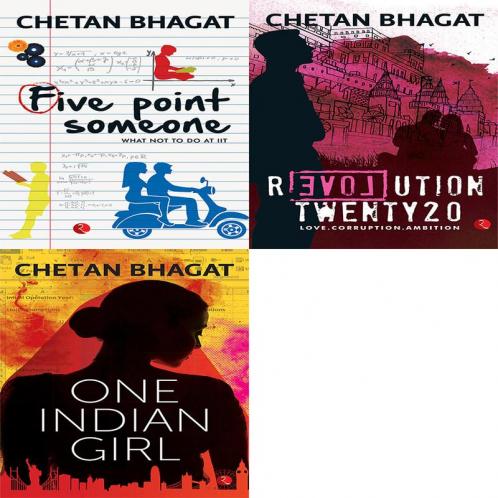 One Indian Girl + Revolution Twenty 20: Love. Corruption. Ambition + Five Point Someone ; What Not To Do at IIT (Set of 3 Books)