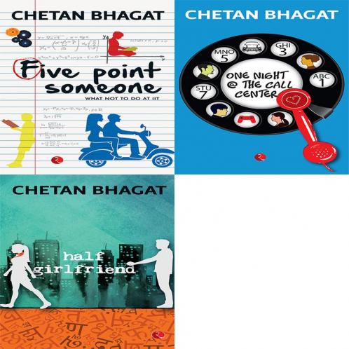 Half Girlfriend + One Night @ The Call Centre + Five Point Someone ; What Not To Do at IIT (Set of 3 Books)