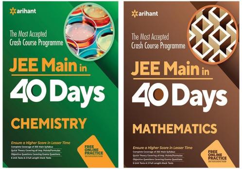 Combo Of 40 Days JEE Main Chemistry (E)  & 40 Days JEE Main Math Set of 2 Books