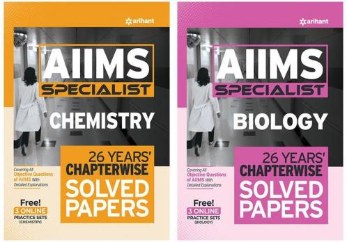 Combo Of Chapterwise AIIMS Chemistry Solved & Chapterwise AIIMS Biology Solved Set of 2 Books