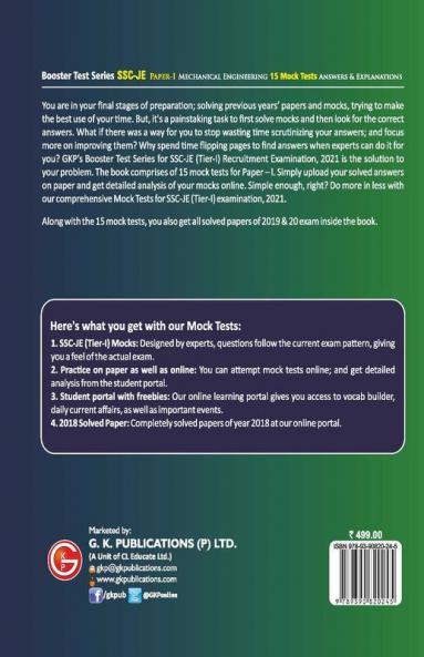 SSC 2021 : Booster Test Series - JE Paper 1 - Mechanical Engineering - 15 Mock Tests (includes 2019-2020 papers)_Part 2