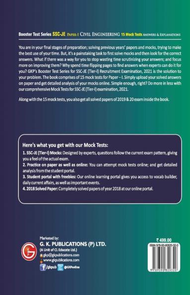 SSC 2021 : Booster Test Series - JE Paper 1 -  Civil Engineering - 15 Mock Tests (includes 2019-2020 papers)_Part 2