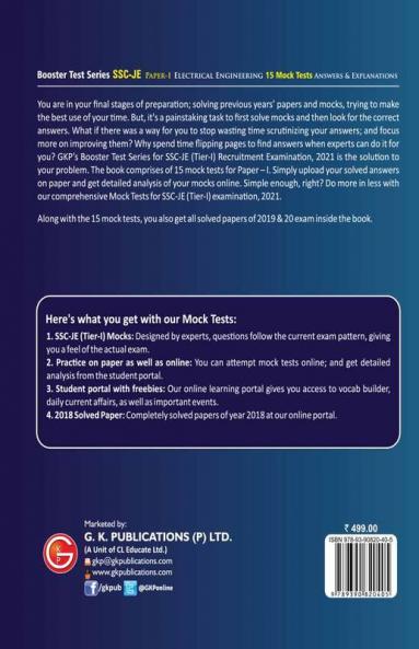 SSC 2021 : Booster Test Series - JE Paper 1 -  Electrical Engineering - 15 Mock Tests (includes 2019-2020 papers)_Part 2