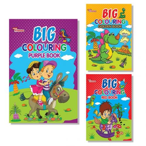 Big Creative Colouring Books Combo For Kids | 5 To 10 Years | Best Gift To Children For Coloring And Painting (set of 3 Books)