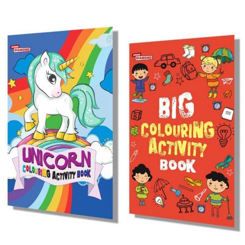 CREATIVE COLOURING AND ACTIVITY BOOKS COMBO FOR KIDS|5 TO 10 YEARS| BEST GIFT TO CHILDREN FOR COLORING AND PAINTING - UNICORN COLOURING ACTIVITY BOOK + BIG COLOURING ACTIVITY BOOK SET OF 2 BOOKS PAPERBACK PRIYANKA