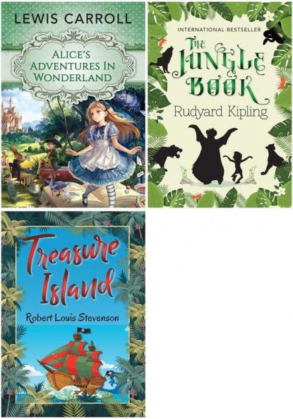 Childrens Classics Combo(Alice's Adventures in Wonderland+The Jungle Book+Treasure Island)
