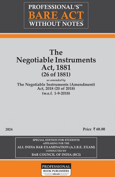 The Negotiable Instruments Act 1881