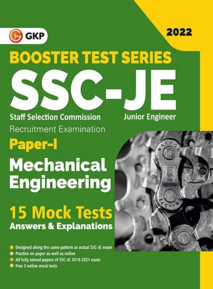 SSC 2022: Booster Test Series - JE Paper I - Mechanical Engineering - 15 Mock Tests