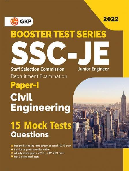 SSC 2022 : Booster Test Series - JE Paper I - Civil Engineering - 15 Mock Tests (includes 2019-2021 papers) Questions