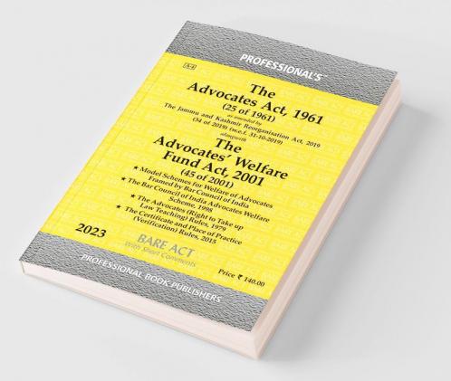 Advocate Act 1961 alongwith Advocate's Welfare Fund Act 2001 as amended by The Jammu and Kashmir Reorganisation Act 2019
