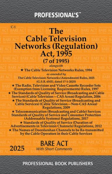 Cable Television Networks (Regulation) Act 1995 as amended by Jan Vishwas (Amendment of Provisions) Act 2023 alongwith  Cable Television Networks Rules 1994