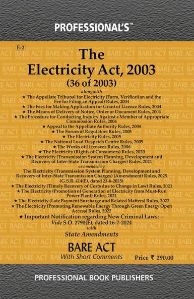 Electricity Act 2003 alongwith Rules & Regulations