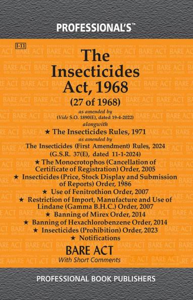 Insecticides Act 1968 alongwith Insecticides Rules 1971