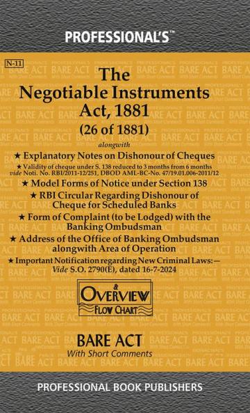 Negotiable Instruments Act 1881 as amended by Negotiable Instruments (Amendment) Act 2018