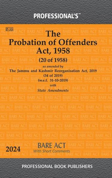 Probation of Offenders Act 1958 as amended by Jammu and Kashmir Reorganisation Act 2019